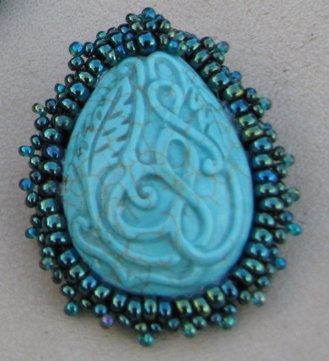 Carved Howlite Beaded Necklace Pendant